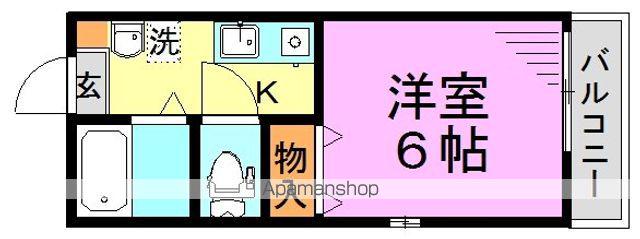 ソレイユ中野Ⅰ(1K/1階)の間取り写真