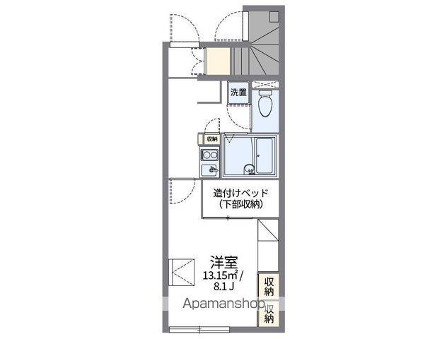 レオパレス烏帽子2(1K/1階)の間取り写真