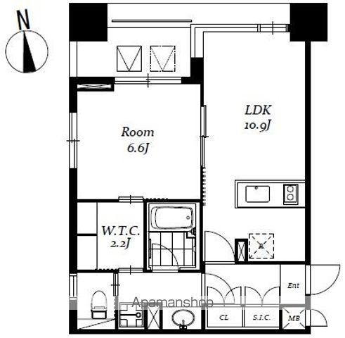 レジディア日本橋馬喰町Ⅲ(1LDK/12階)の間取り写真