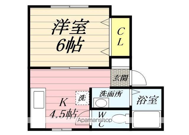 久保ハイツ豊岡(1K/1階)の間取り写真