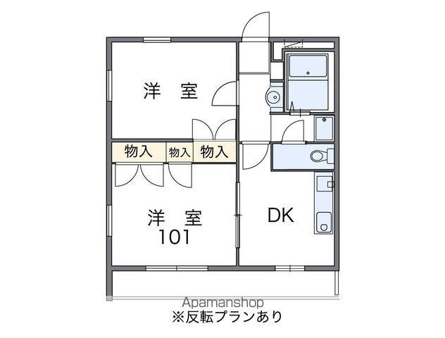 レオパレスフラワー開成(2DK/1階)の間取り写真
