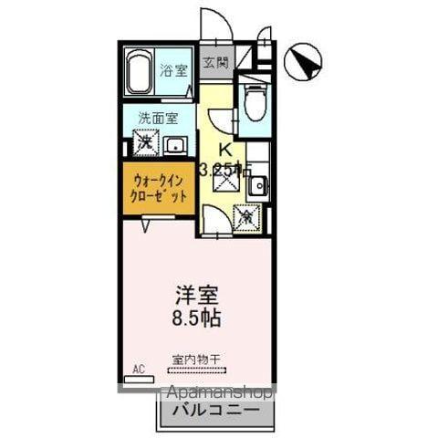 モナリエ大江(1K/1階)の間取り写真