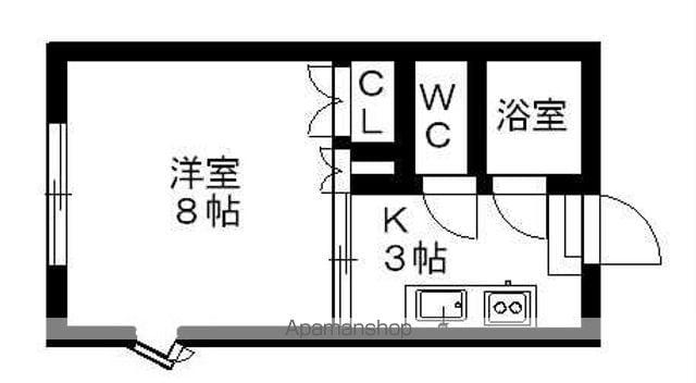 ウエストサイドハイツ2(1K/1階)の間取り写真