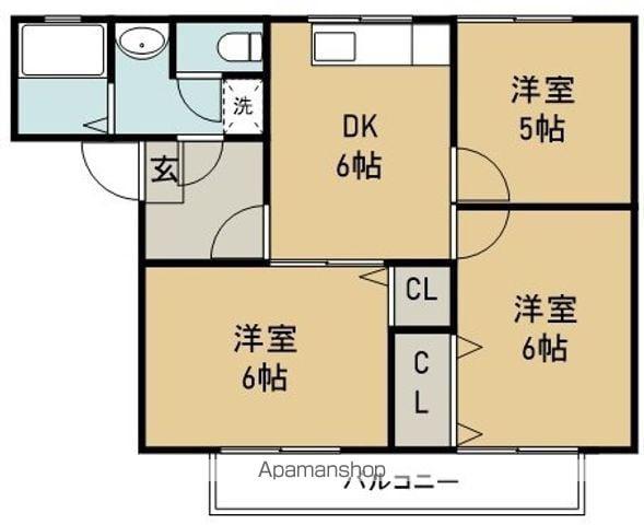 フレグランスコスモC(3DK/2階)の間取り写真