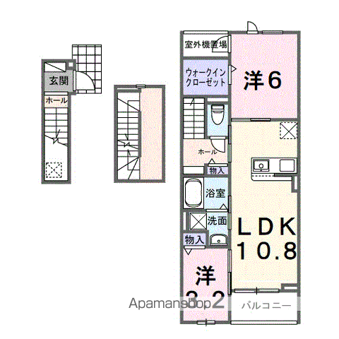 ホグワーツB(2LDK/3階)の間取り写真
