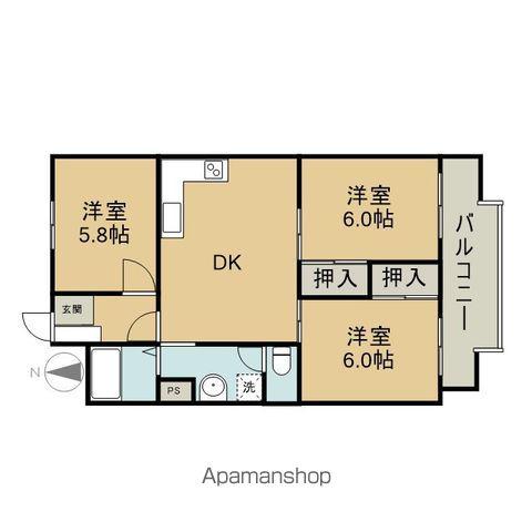 エグゼ高田(3DK/2階)の間取り写真