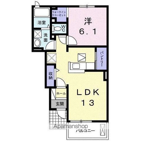 プラージュⅡ(1LDK/1階)の間取り写真