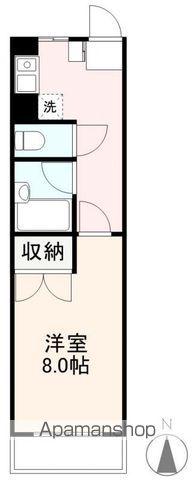 インターステイツ上之町(1K/3階)の間取り写真