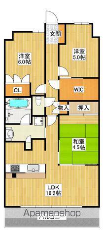 なかもずオールズ ウィズコート(3LDK/2階)の間取り写真