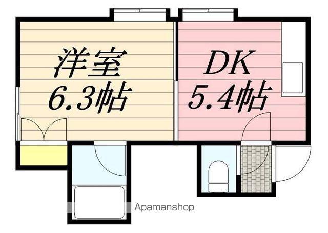 ラ・メゾン22(1DK/2階)の間取り写真