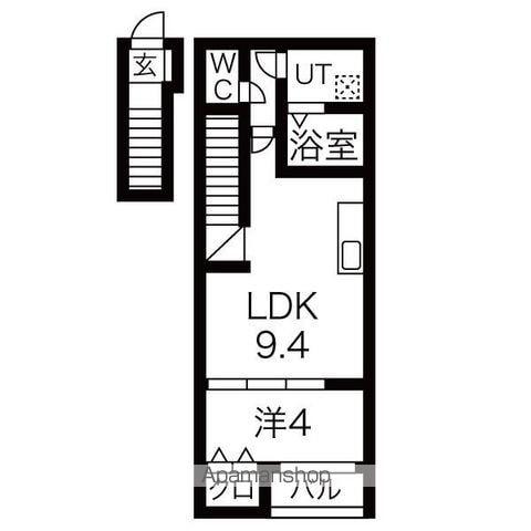 AZUL子平町(1LDK/2階)の間取り写真