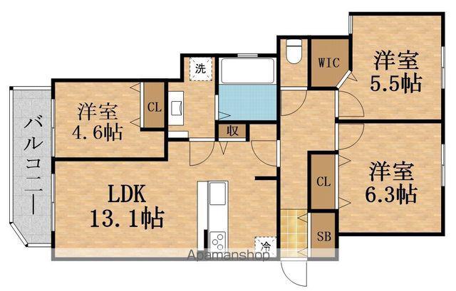 レグリア今里 ノース(3LDK/2階)の間取り写真