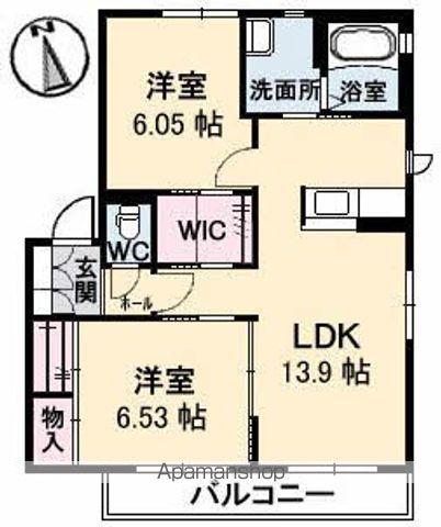 グレース美鈴園(2LDK/2階)の間取り写真