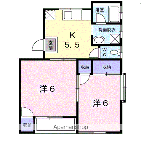 マリノスプラザ(2K/2階)の間取り写真