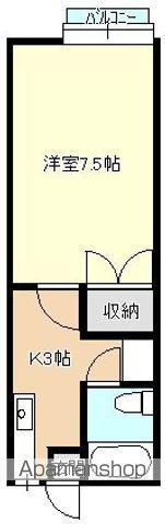 コーポナスE棟(1K/1階)の間取り写真