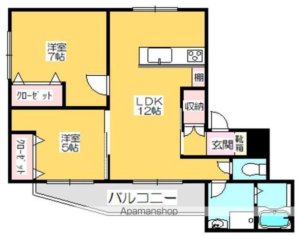 ボーセジュール(2LDK/1階)の間取り写真