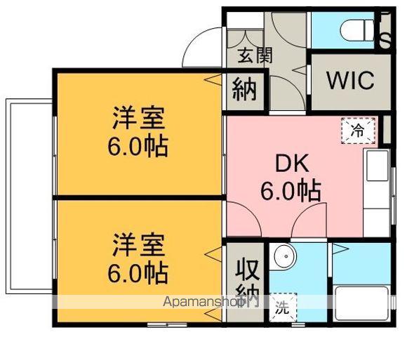 シャンティーユ曙(2DK/2階)の間取り写真