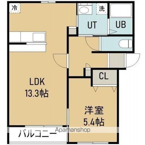 パレ・ドゥ・ヴォーグⅡ(1LDK/1階)の間取り写真