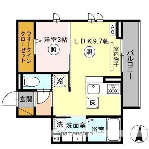 メゾングレイス(1LDK/1階)の間取り写真