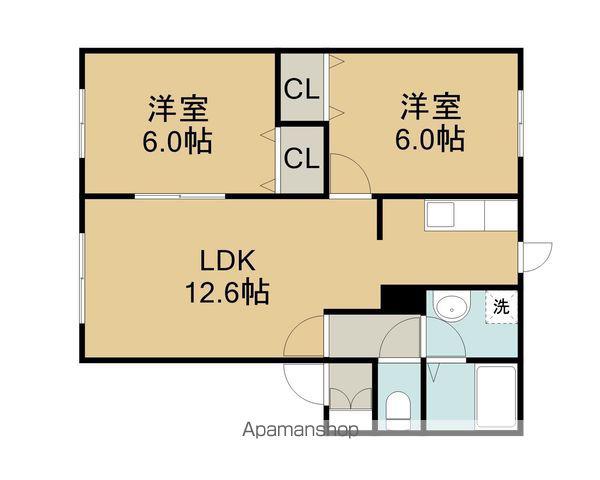 フラットSAKAE(2LDK/2階)の間取り写真