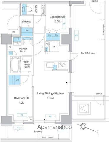 プレディアコート板橋(2LDK/9階)の間取り写真