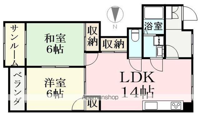 ローズハイツY(2LDK/1階)の間取り写真