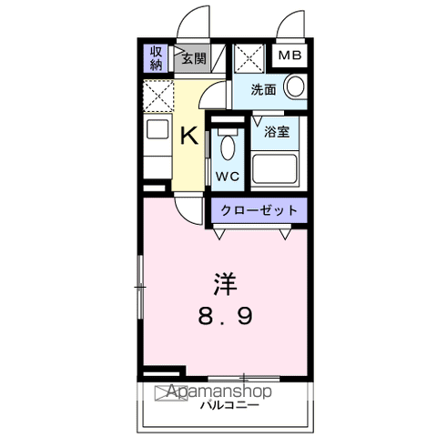 フローラ(1K/3階)の間取り写真