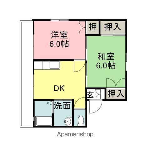 センリ壱番館(2DK/2階)の間取り写真