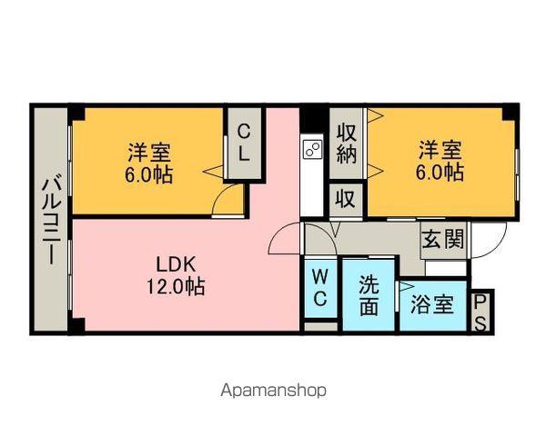 クレセントプラザⅠ(2LDK/4階)の間取り写真