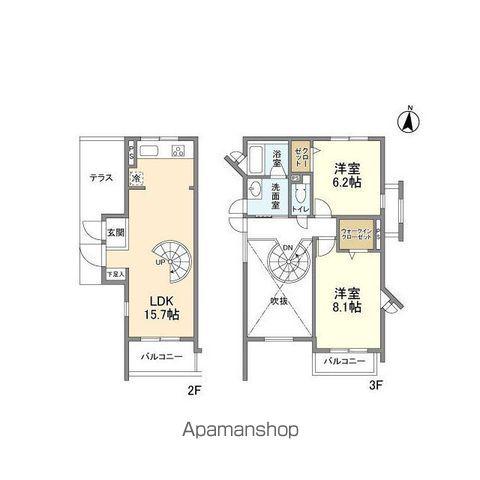 メゾネットミユキ(2LDK/2階)の間取り写真