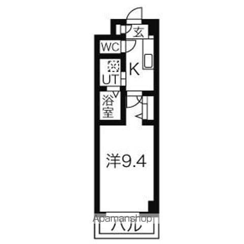 ホワイトクレスト(1K/4階)の間取り写真