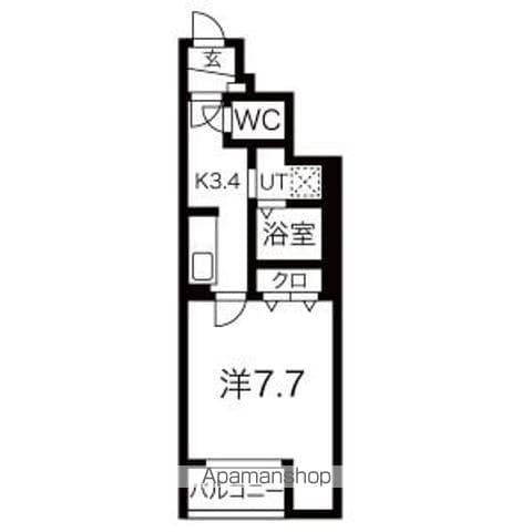 ALIVIO幸町II(1K/1階)の間取り写真