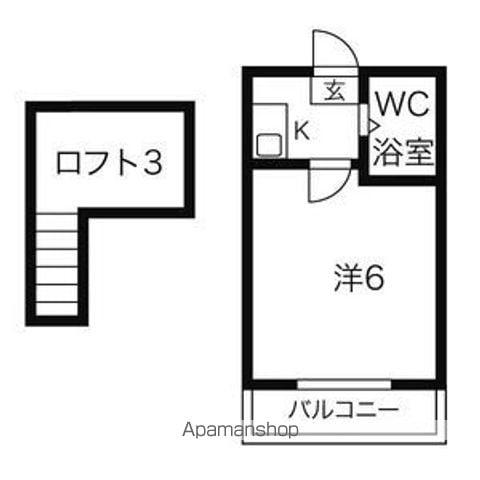 フジテラス小幡(1K/1階)の間取り写真
