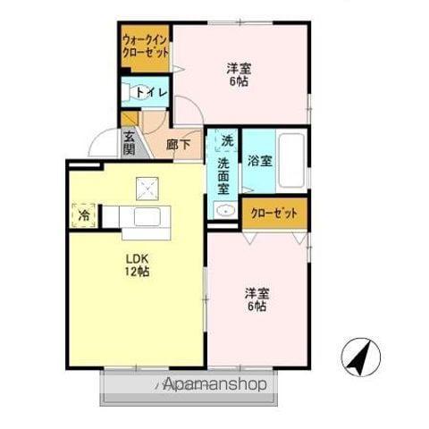 ロイヤルヒルズ ⅠⅡ(2LDK/1階)の間取り写真