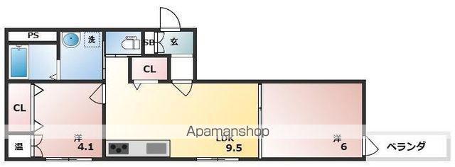 GRANDIR石津川(2DK/3階)の間取り写真