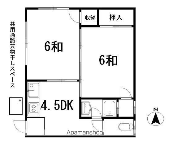 コーポ坂本(2DK/3階)の間取り写真