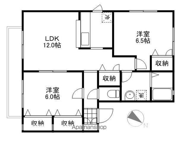 グリフィンドール(2LDK/1階)の間取り写真