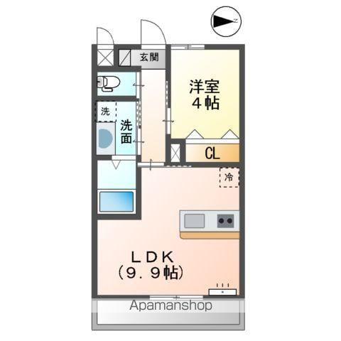 ユニヴェール(1LDK/1階)の間取り写真