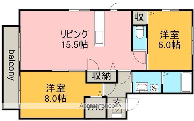 プランドール(2LDK/1階)の間取り写真