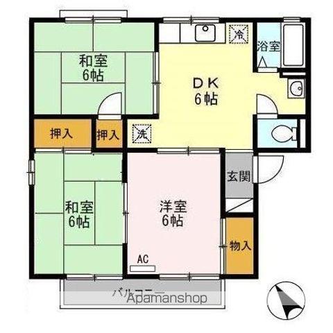 メゾン鳴神(3DK/2階)の間取り写真