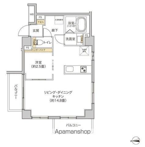 タイズ住吉(1LDK/1階)の間取り写真