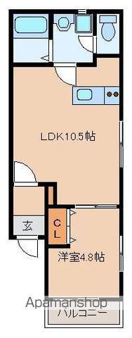 リテラ博多イーストⅢ(1LDK/1階)の間取り写真