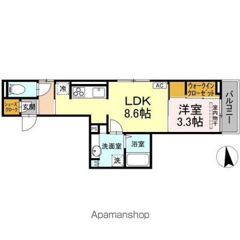 アトラエンテ(1LDK/2階)の間取り写真