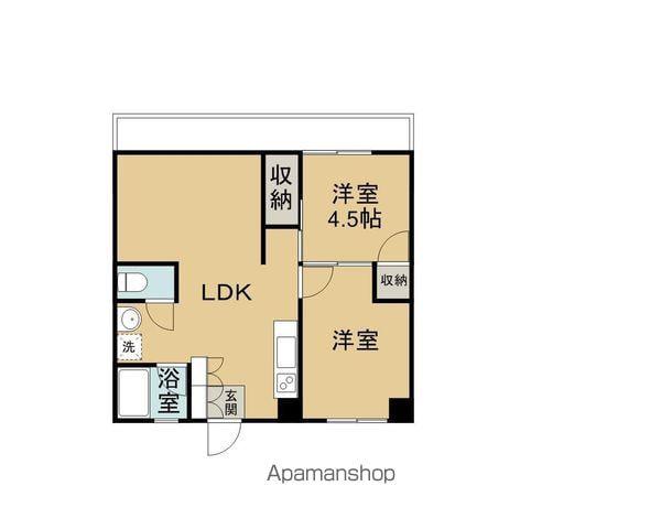 パンデュール弁財天(2LDK/2階)の間取り写真