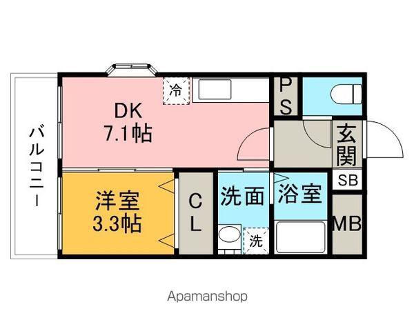 アスピラシオン・ノーヴァ前原(1DK/3階)の間取り写真