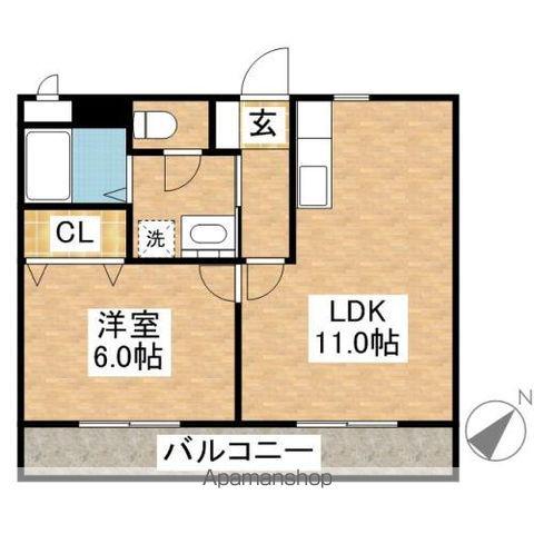 セピアコート新白岡(1LDK/1階)の間取り写真