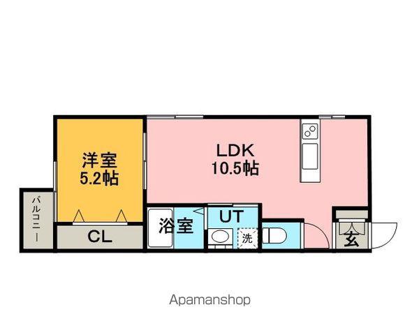 センティード菊水(1LDK/3階)の間取り写真