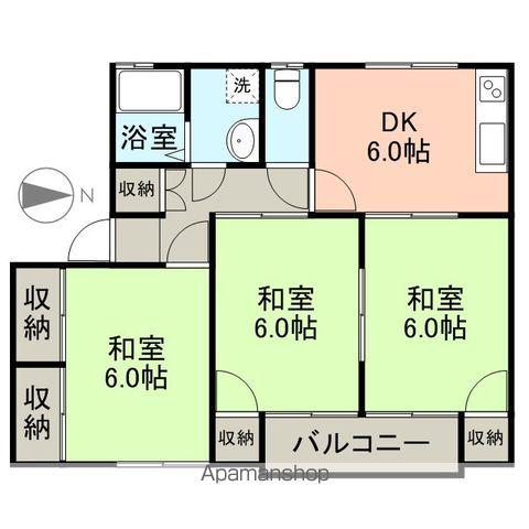 シャトレファミーユ(3DK/2階)の間取り写真