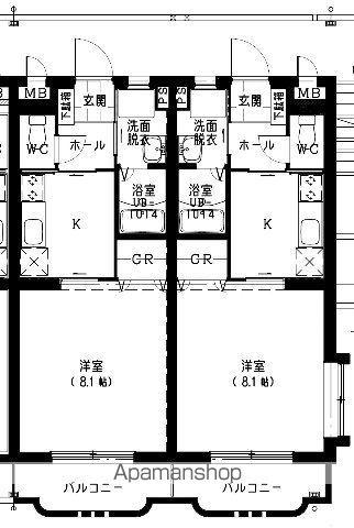 ソフィアコート野田(1K/1階)の間取り写真