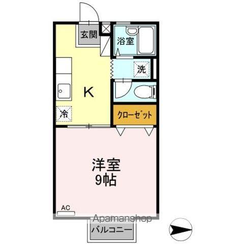 ドリームハイツB棟(1K/2階)の間取り写真